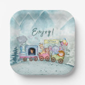 Custom Birthday Sign Chugga Chugga Choo Choo Pappteller (Vorderseite)