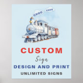 Custom Birthday Sign Chugga Chugga Choo Choo Thema Poster (Vorne)