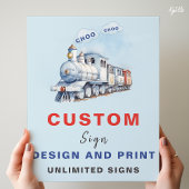 Custom Birthday Sign Chugga Chugga Choo Choo Thema Poster