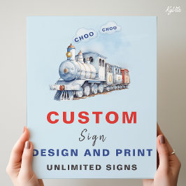 Custom Birthday Sign Chugga Chugga Choo Choo Thema Poster