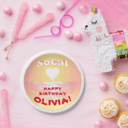 Custom Birthday SoCal-Liebe Pappteller (Party)