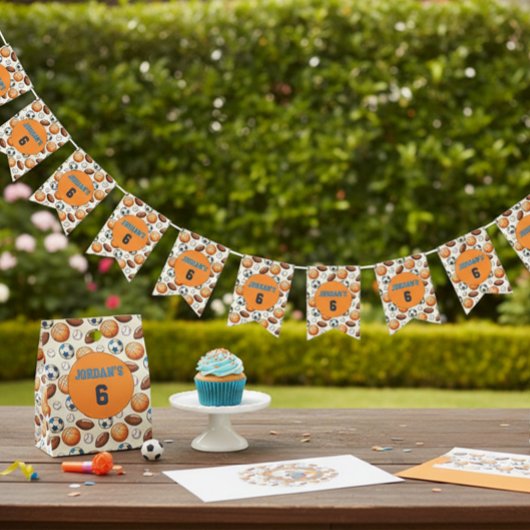 Custom Birthday Sports Theme Wimpelkette