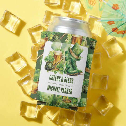 Custom Birthday St Patrick's Day Cheers Biere Dosenkühler (In Situ Sommer)