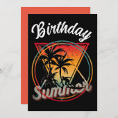 Custom Birthday Summer Party Beach Celebration Einladung (Vorne/Hinten)