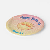 Custom Birthday Sun mit Shades Pappteller (Schrägansicht)