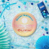Custom Birthday Sunset Pappteller (Party)