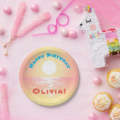 Custom Birthday Sunset Pappteller (Party)