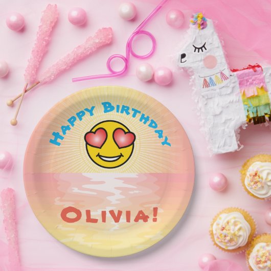 Custom Birthday Sunset Pappteller (Party)
