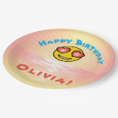 Custom Birthday Sunset Pappteller (Schrägansicht)