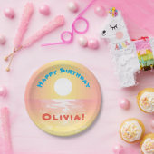 Custom Birthday Sunset Pappteller (Party)
