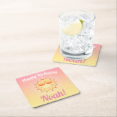 Custom Birthday Sunset Rechteckiger Pappuntersetzer (Vor Ort)