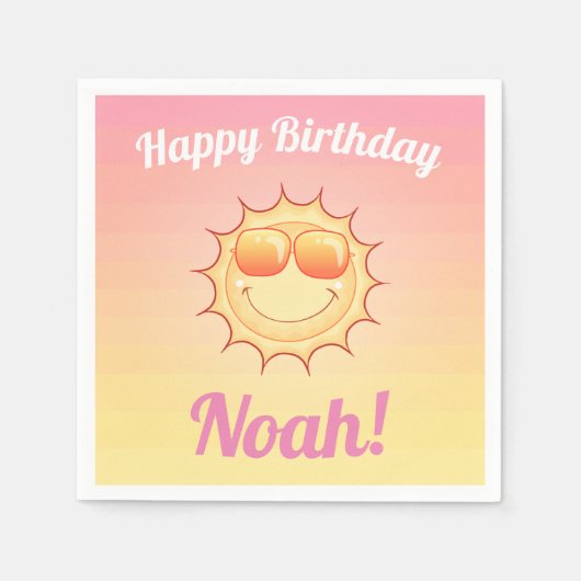 Custom Birthday Sunset Serviette (Vorderseite)