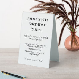 Custom Birthday Table Zelt Sign Tischaufsteller