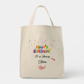 Custom Birthday Tote Bag - Einzigartiges Geschenk Tragetasche (Rückseite)