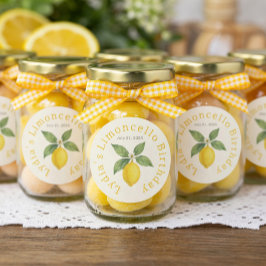 Custom Birthday Watercolor Lemon Classic  Runder Aufkleber