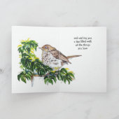 Custom Birthday Watercolor Swainson's Thrush Bird Karte (Innenseite)