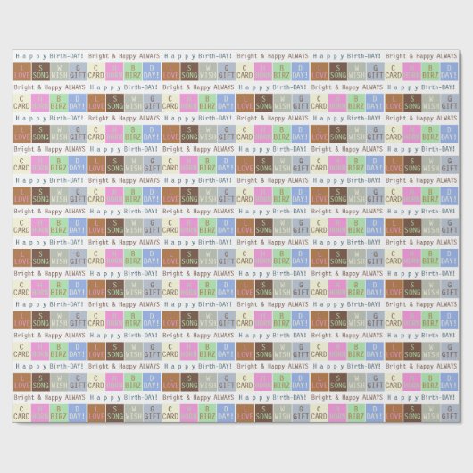 Custom Birthday Wish Squares Geschenkpapier (Flach)