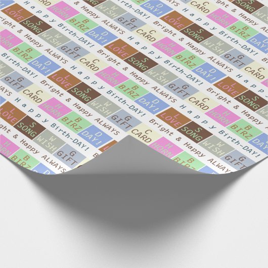 Custom Birthday Wish Squares Geschenkpapier (Ecke)