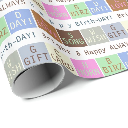 Custom Birthday Wish Squares Geschenkpapier (Rolleneckpunkt)