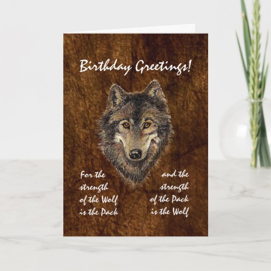 Custom Birthday - Wolf und Pack Quote Karte (Vorderseite)