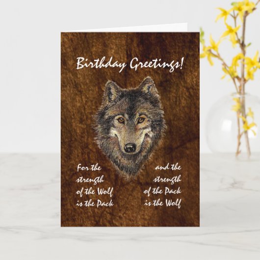 Custom Birthday - Wolf und Pack Quote Karte (Gelbe Blume)
