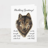 Custom Birthday - Wolf und Pack Quote Karte (Vorderseite)