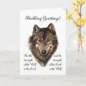 Custom Birthday - Wolf und Pack Quote Karte (Gelbe Blume)