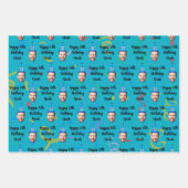 Custom Birthday Wrapping Paper, Blue Geschenkpapier Set (Vorderseite 3)