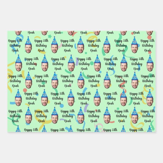 Custom Birthday Wrapping Paper Geschenkpapier Set (Vorderseite 3)