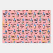 Custom Birthday Wrapping Paper, Pink Geschenkpapier Set (Vorderseite)