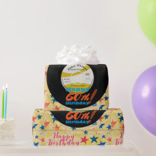 Custom Birthday Wrapping Retro Vinyl Record 45 RPM Geschenkpapier