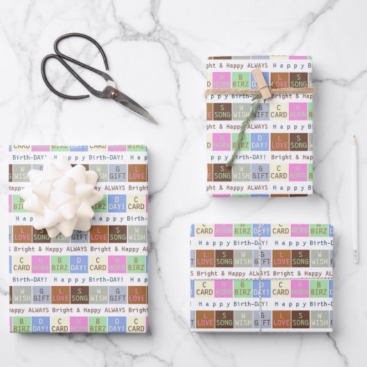 Custom Birthday wünscht Geschenkpapier Set (Vorderseite)