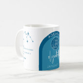 Custom Birthday - Zodiac Aquarius - Name Foto Kaffeetasse (Vorderseite Links)