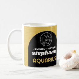 Custom Birthday - Zodiac Aquarius - Name Foto Kaffeetasse