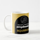 Custom Birthday - Zodiac Aquarius - Name Foto Kaffeetasse (Links)