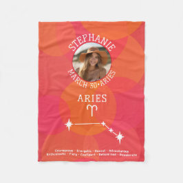 Custom Birthday Zodiac Aries - Foto Modernes Desig Fleecedecke