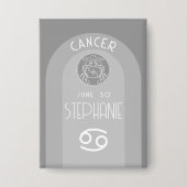 Custom Birthday Zodiac Cancer - Modernes Design Button (Vorderseite)