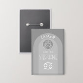 Custom Birthday Zodiac Cancer - Modernes Design Button (Vorderseite/Rückseite)
