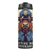 Custom Bison Geschenke für Polizeibeamte Vater Hus Thermosbecher (Vorderseite)
