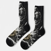 Custom "Bitcoin Explosion" Socken (Linkes Detail)