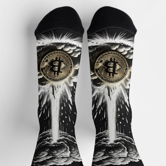 Custom "Bitcoin Explosion" Socken (Oben)