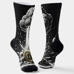 Custom "Bitcoin Explosion" Socken