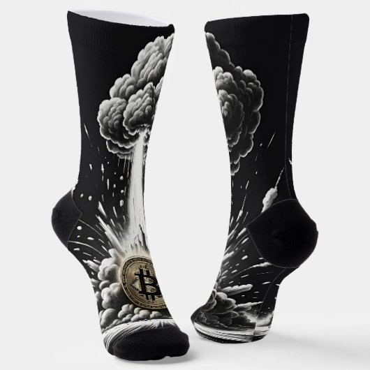 Custom "Bitcoin Explosion" Socken (Gewinkelt)