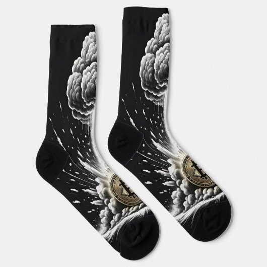 Custom "Bitcoin Explosion" Socken (Rechts)