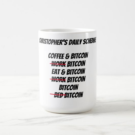 Custom Bitcoin Kaffeetasse (Mittel)