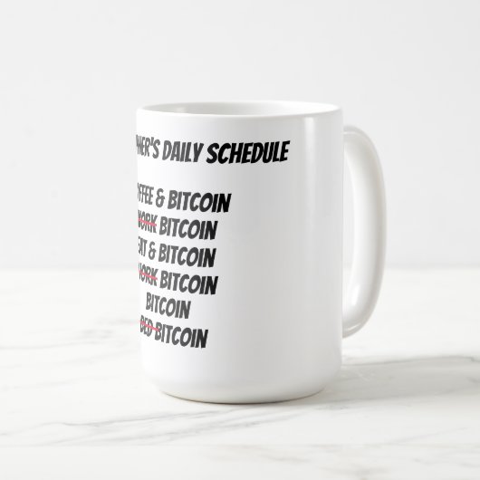 Custom Bitcoin Kaffeetasse (VorderseiteRechts)