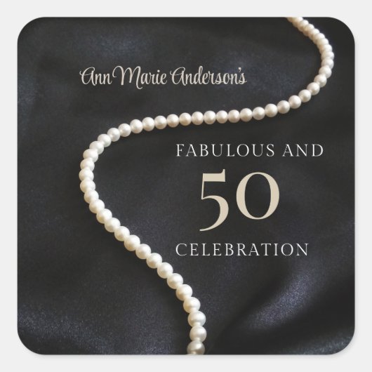 Custom Black 50 and Fabulous Quadratischer Aufkleber (Vorderseite)