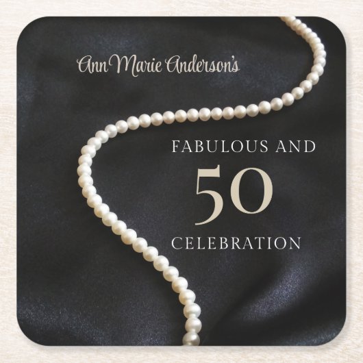 Custom Black 50 and Fabulous Rechteckiger Pappuntersetzer (Vorderseite)