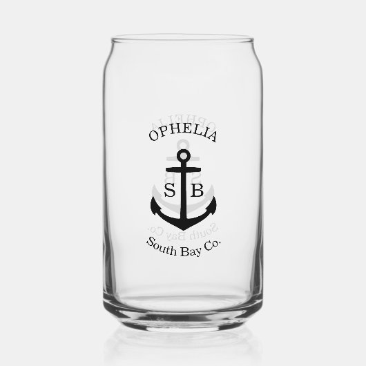 Custom Black Anchor Emblem Dosenglas (Rückseite)