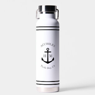 Custom Black Anchor Emblem Trinkflasche